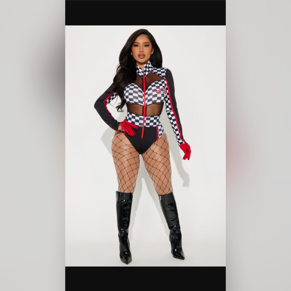 Checkered Black and Red Women's Top